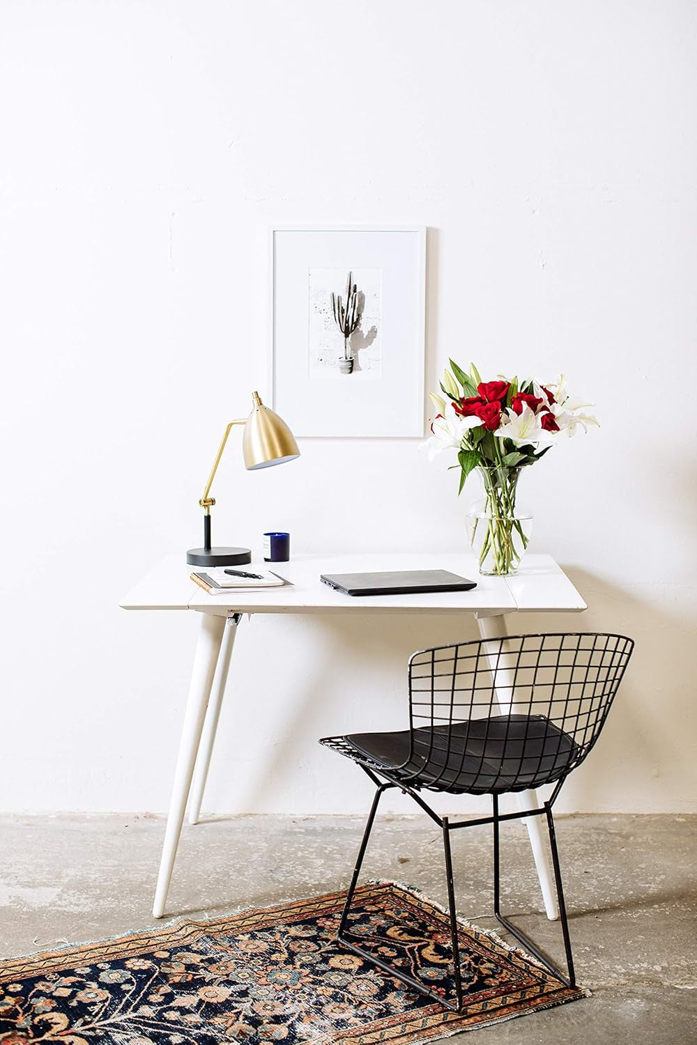 - Oriental Lilies & Red Roses (Glass Vase Included) - Fresh Flowers for Delivery - Gift for Graduation, Birthday, Anniversary, Sympathy, Get Well, Congratulations