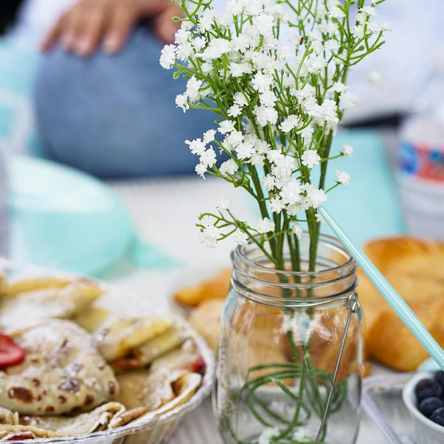10PCS Baby Breath Artificial Flowers Fake Babys Breath Gypsophila Flowers Bulk Realistic Artificial Flowers Bouquet Flores Artificiales Para Decoracion for Wedding Party Home Decoration