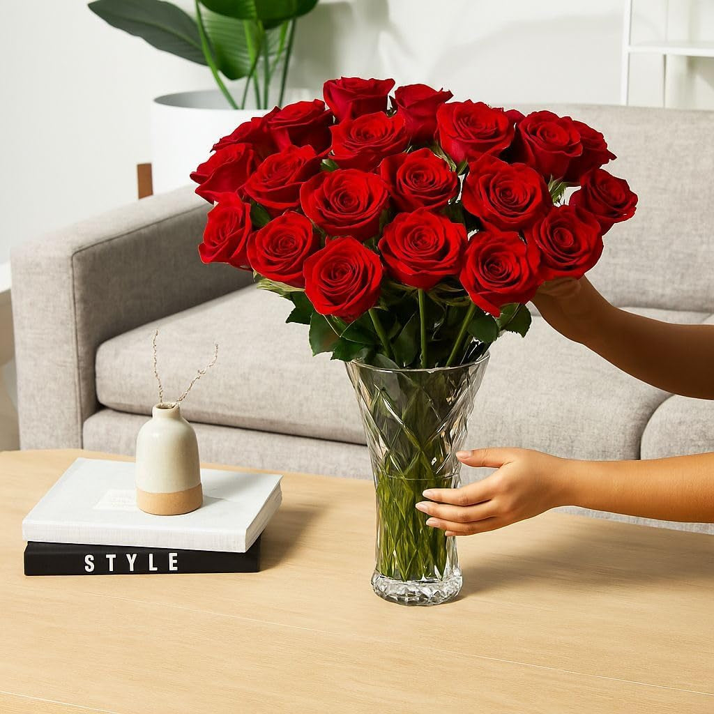 – Flowers for Delivery, Fresh Flowers Bouquet, Handpicked from the Farm, Gift for Birthday, Anniversary, or Just Because – 24 Fresh Roses