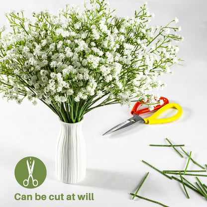 10PCS Baby Breath Artificial Flowers Fake Babys Breath Gypsophila Flowers Bulk Realistic Artificial Flowers Bouquet Flores Artificiales Para Decoracion for Wedding Party Home Decoration