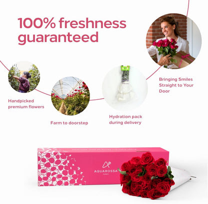– Flowers for Delivery, Fresh Flowers Bouquet, Handpicked from the Farm, Gift for Birthday, Anniversary, or Just Because – 24 Fresh Roses